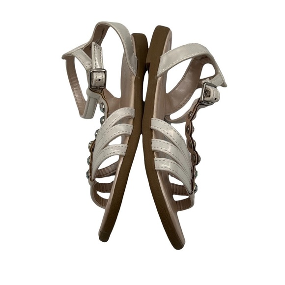 The Children's Place White Embellished Ankle Strap Sandals Size 9 Toddler Girl - Picture 7 of 10